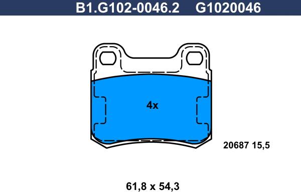 Galfer B1.G102-0046.2 - Комплект спирачно феродо, дискови спирачки vvparts.bg