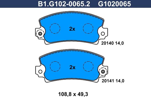 Galfer B1.G102-0065.2 - Комплект спирачно феродо, дискови спирачки vvparts.bg