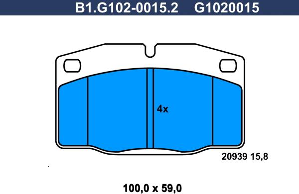 Galfer B1.G102-0015.2 - Комплект спирачно феродо, дискови спирачки vvparts.bg