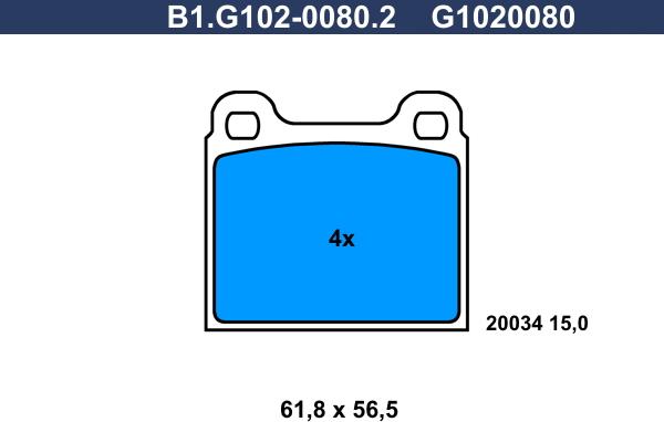 Galfer B1.G102-0080.2 - Комплект спирачно феродо, дискови спирачки vvparts.bg