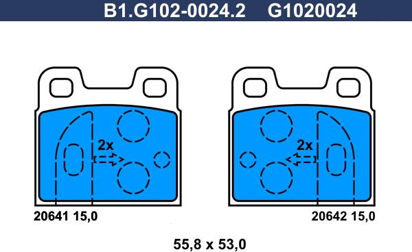 Galfer B1.G102-0024.2 - Комплект спирачно феродо, дискови спирачки vvparts.bg