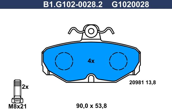 Galfer B1.G102-0028.2 - Комплект спирачно феродо, дискови спирачки vvparts.bg