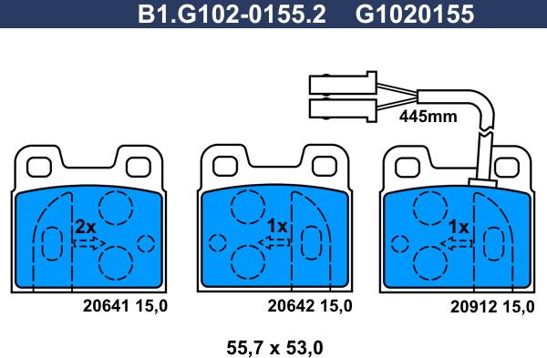 Galfer B1.G102-0155.2 - Комплект спирачно феродо, дискови спирачки vvparts.bg