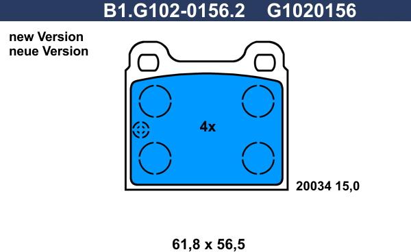 Galfer B1.G102-0156.2 - Комплект спирачно феродо, дискови спирачки vvparts.bg