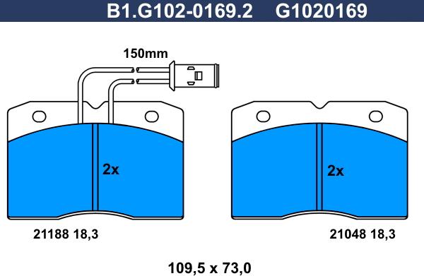 Galfer B1.G102-0169.2 - Комплект спирачно феродо, дискови спирачки vvparts.bg