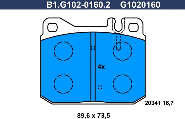 Galfer B1.G102-0160.2 - Комплект спирачно феродо, дискови спирачки vvparts.bg