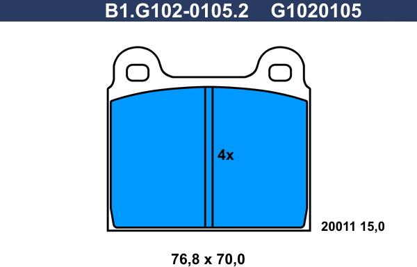 Galfer B1.G102-0105.2 - Комплект спирачно феродо, дискови спирачки vvparts.bg