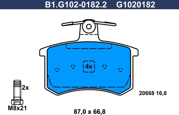 Galfer B1.G102-0182.2 - Комплект спирачно феродо, дискови спирачки vvparts.bg