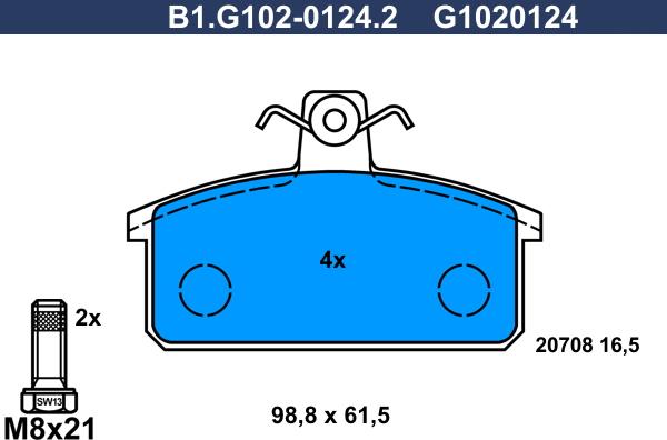 Galfer B1.G102-0124.2 - Комплект спирачно феродо, дискови спирачки vvparts.bg