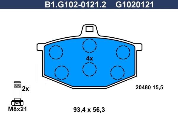 Galfer B1.G102-0121.2 - Комплект спирачно феродо, дискови спирачки vvparts.bg