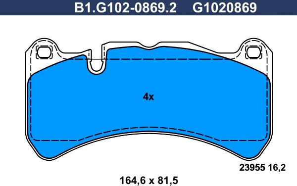 Galfer B1.G102-0869.2 - Комплект спирачно феродо, дискови спирачки vvparts.bg