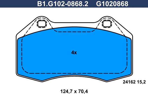 Galfer B1.G102-0868.2 - Комплект спирачно феродо, дискови спирачки vvparts.bg