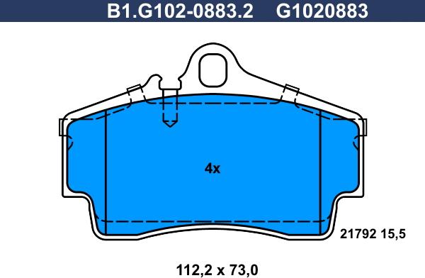 Galfer B1.G102-0883.2 - Комплект спирачно феродо, дискови спирачки vvparts.bg