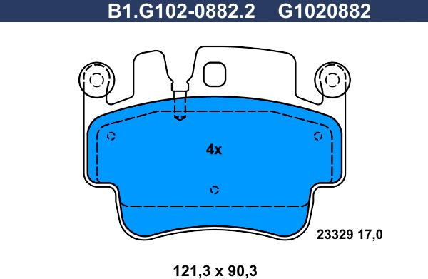 Galfer B1.G102-0882.2 - Комплект спирачно феродо, дискови спирачки vvparts.bg