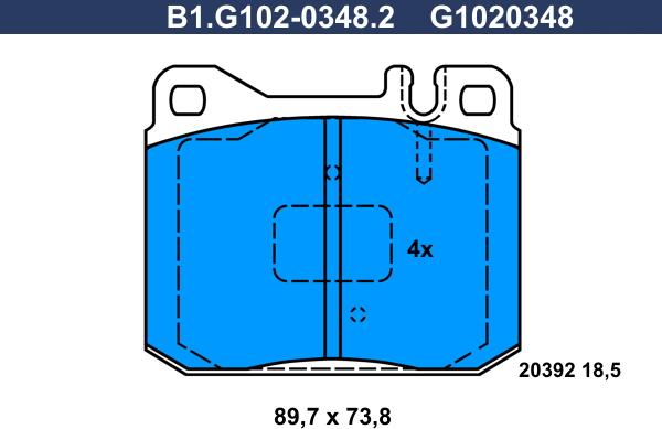 Galfer B1.G102-0348.2 - Комплект спирачно феродо, дискови спирачки vvparts.bg