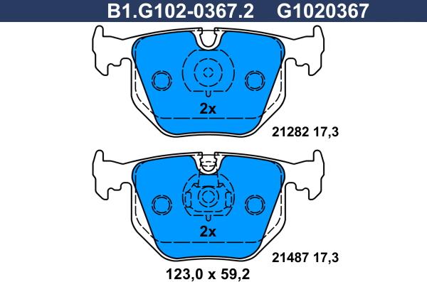 Galfer B1.G102-0367.2 - Комплект спирачно феродо, дискови спирачки vvparts.bg