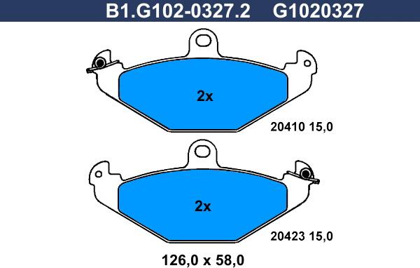 Galfer B1.G102-0327.2 - Комплект спирачно феродо, дискови спирачки vvparts.bg