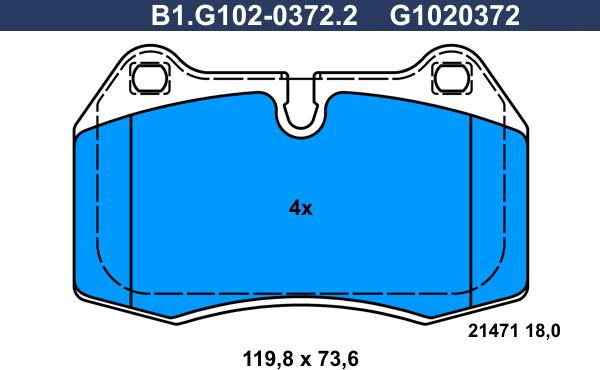 Galfer B1.G102-0372.2 - Комплект спирачно феродо, дискови спирачки vvparts.bg