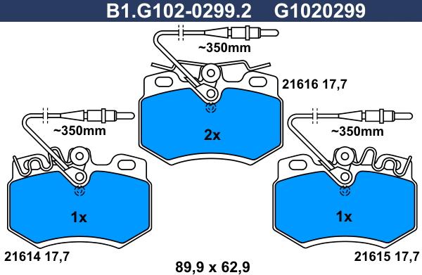 Galfer B1.G102-0299.2 - Комплект спирачно феродо, дискови спирачки vvparts.bg