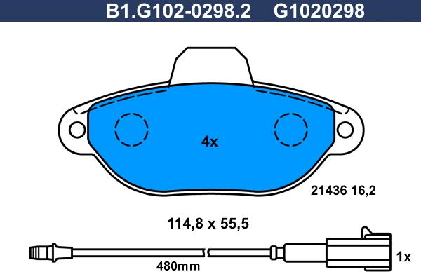 Galfer B1.G102-0298.2 - Комплект спирачно феродо, дискови спирачки vvparts.bg