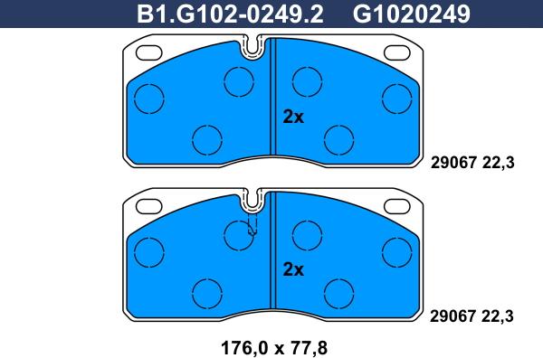 Galfer B1.G102-0249.2 - Комплект спирачно феродо, дискови спирачки vvparts.bg