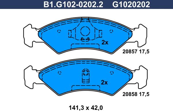 Galfer B1.G102-0202.2 - Комплект спирачно феродо, дискови спирачки vvparts.bg