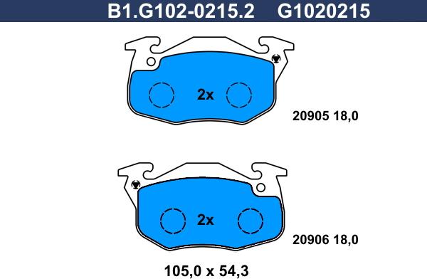 Galfer B1.G102-0215.2 - Комплект спирачно феродо, дискови спирачки vvparts.bg