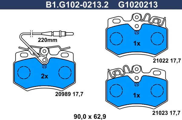 Galfer B1.G102-0213.2 - Комплект спирачно феродо, дискови спирачки vvparts.bg