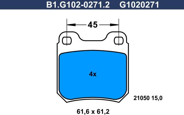 Galfer B1.G102-0271.2 - Комплект спирачно феродо, дискови спирачки vvparts.bg