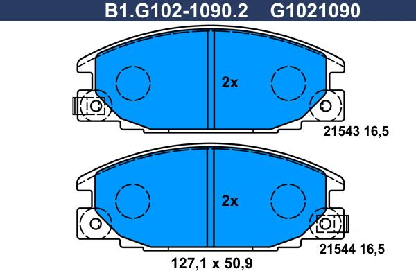 Galfer B1.G102-1090.2 - Комплект спирачно феродо, дискови спирачки vvparts.bg