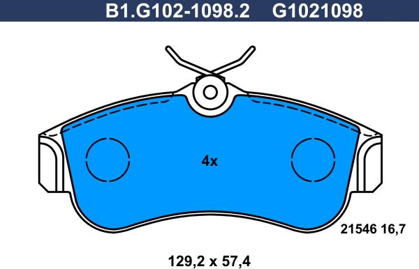 Galfer B1.G102-1098.2 - Комплект спирачно феродо, дискови спирачки vvparts.bg