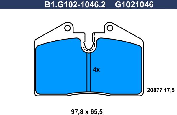 Galfer B1.G102-1046.2 - Комплект спирачно феродо, дискови спирачки vvparts.bg