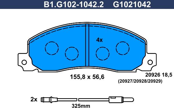Galfer B1.G102-1042.2 - Комплект спирачно феродо, дискови спирачки vvparts.bg