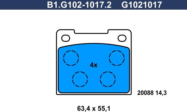 Galfer B1.G102-1017.2 - Комплект спирачно феродо, дискови спирачки vvparts.bg