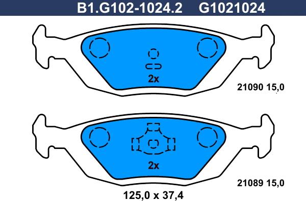 Galfer B1.G102-1024.2 - Комплект спирачно феродо, дискови спирачки vvparts.bg