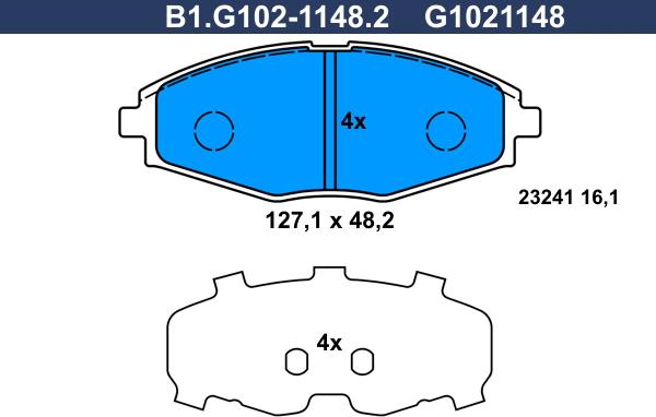 Galfer B1.G102-1148.2 - Комплект спирачно феродо, дискови спирачки vvparts.bg