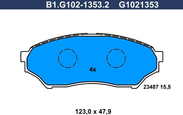 Galfer B1.G102-1353.2 - Комплект спирачно феродо, дискови спирачки vvparts.bg