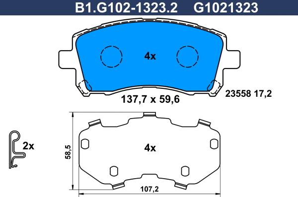 Galfer B1.G102-1323.2 - Комплект спирачно феродо, дискови спирачки vvparts.bg