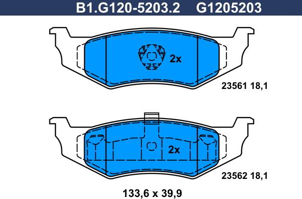 Galfer B1.G120-5203.2 - Комплект спирачно феродо, дискови спирачки vvparts.bg