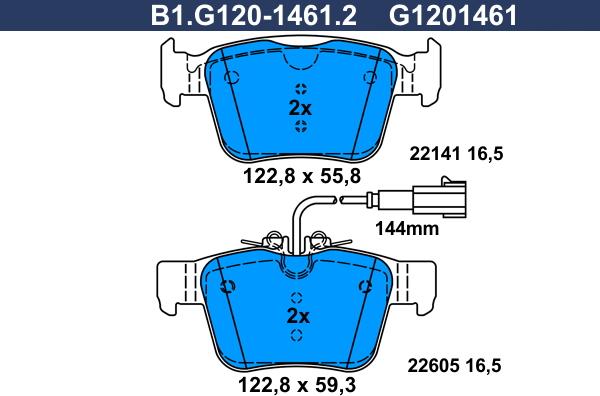 Galfer B1G12014612 - Комплект спирачно феродо, дискови спирачки vvparts.bg