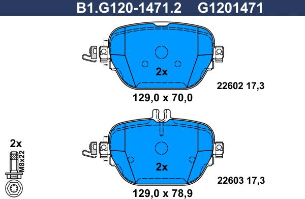 Galfer B1.G120-1471.2 - Комплект спирачно феродо, дискови спирачки vvparts.bg