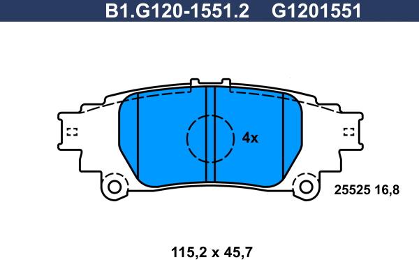 Galfer B1.G120-1551.2 - Комплект спирачно феродо, дискови спирачки vvparts.bg