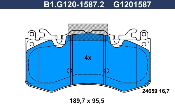 Galfer B1.G120-1587.2 - Комплект спирачно феродо, дискови спирачки vvparts.bg