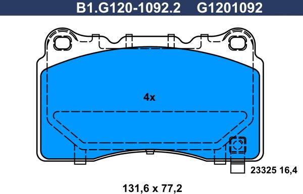 Galfer B1.G120-1092.2 - Комплект спирачно феродо, дискови спирачки vvparts.bg