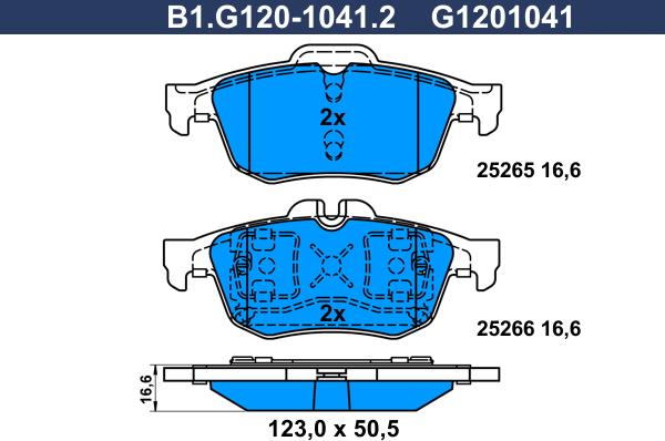 Galfer B1.G120-1041.2 - Комплект спирачно феродо, дискови спирачки vvparts.bg