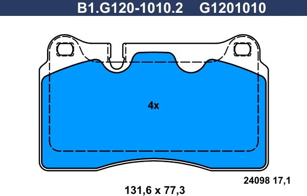 Galfer B1.G120-1010.2 - Комплект спирачно феродо, дискови спирачки vvparts.bg