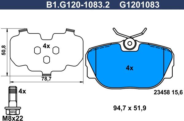 Galfer B1.G120-1083.2 - Комплект спирачно феродо, дискови спирачки vvparts.bg