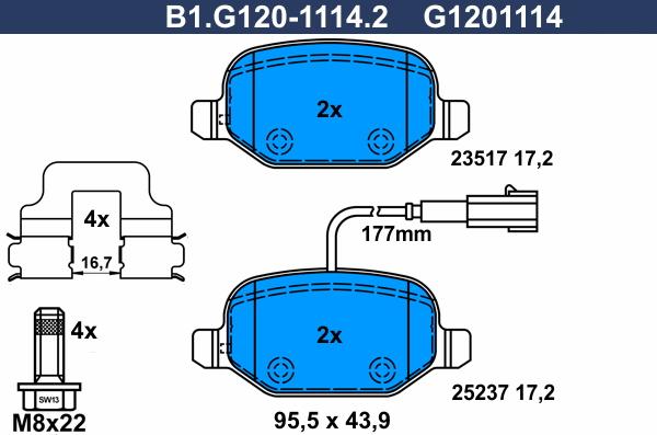 Galfer B1.G120-1114.2 - Комплект спирачно феродо, дискови спирачки vvparts.bg