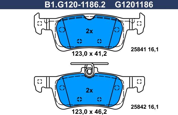 Galfer B1.G120-1186.2 - Комплект спирачно феродо, дискови спирачки vvparts.bg