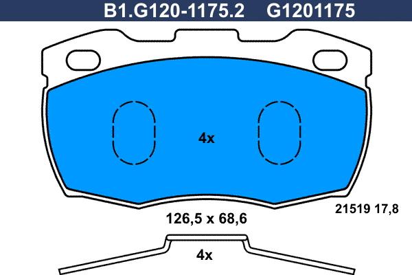 Galfer B1.G120-1175.2 - Комплект спирачно феродо, дискови спирачки vvparts.bg